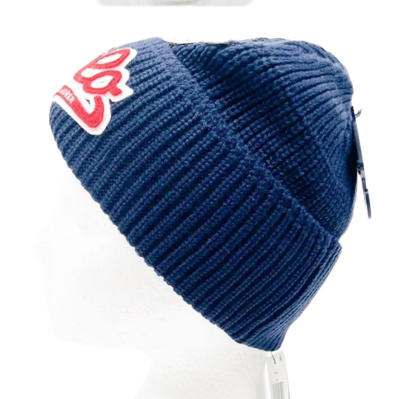 POLO RALPH LAUREN Tiger Varsity Patch Beanie Hat Blue - Picture 12 of 13